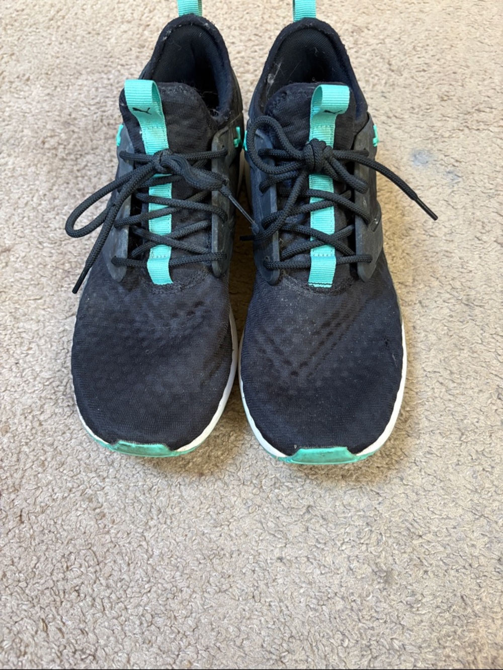 Puma Black and Teal Athletic Shoes